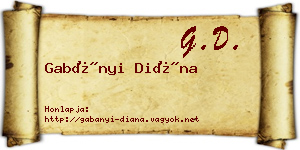 Gabányi Diána névjegykártya